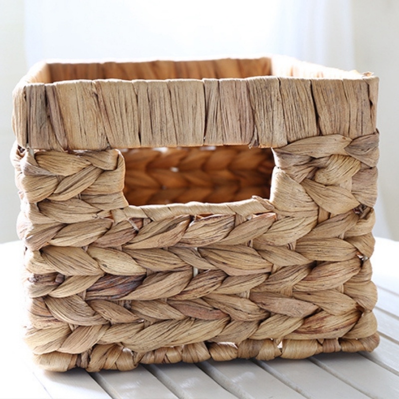 Giỏ bèo lục bình chữ nhật BAMBOOO ECO đựng đồ đa năng trang trí decor