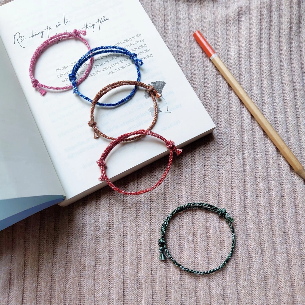 Vòng hanmade boho phối màu dây rút