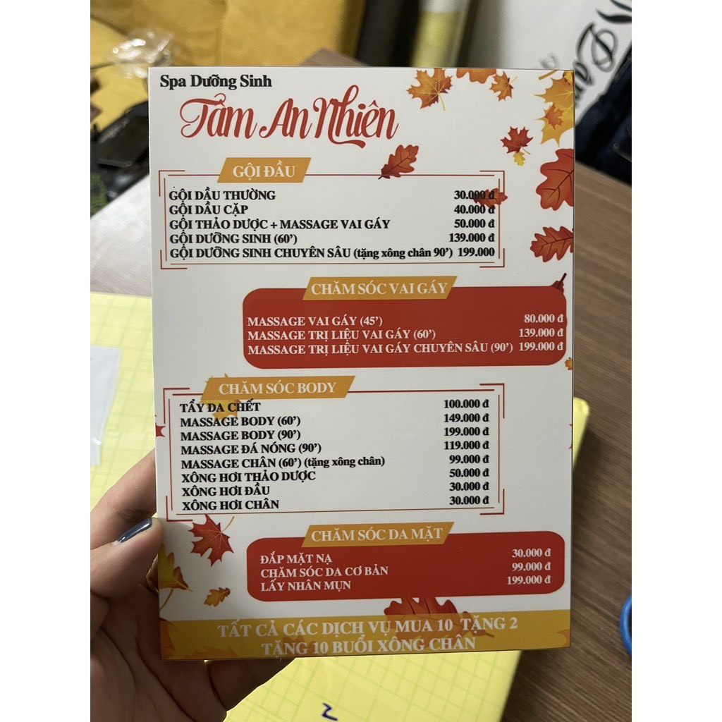 In menu bồi Fomat -In bảng trao giải - In menu giá rẻ - In theo yêu cầu