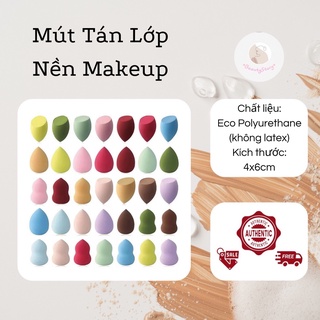 Mút tán kem nền , mút tán phấn trang điểm mịn màng có hình dạng hồ lô, vát chéo, giọt nước.