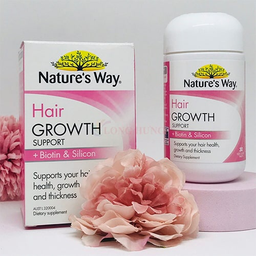 Viên uống Nature's Way Hair Growth Support + Biotin & Silicon hỗ trợ mọc tóc