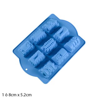 [Hàng loại 1 240G] Khuôn silicon Xe lửa và Toa tàu làm rau câu pudding, socola, nướng bánh bông lan