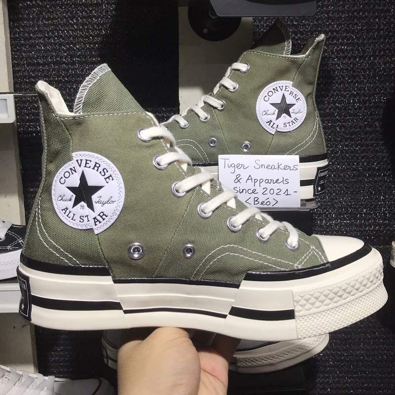 Tiger Sneakers - Giày Converse 1970s Plus Canvas Moss Green chính hãng cổ cao màu xanh rêu