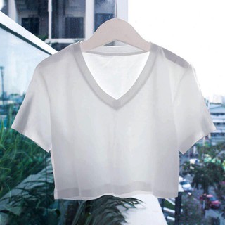 Áo croptop cổ tim