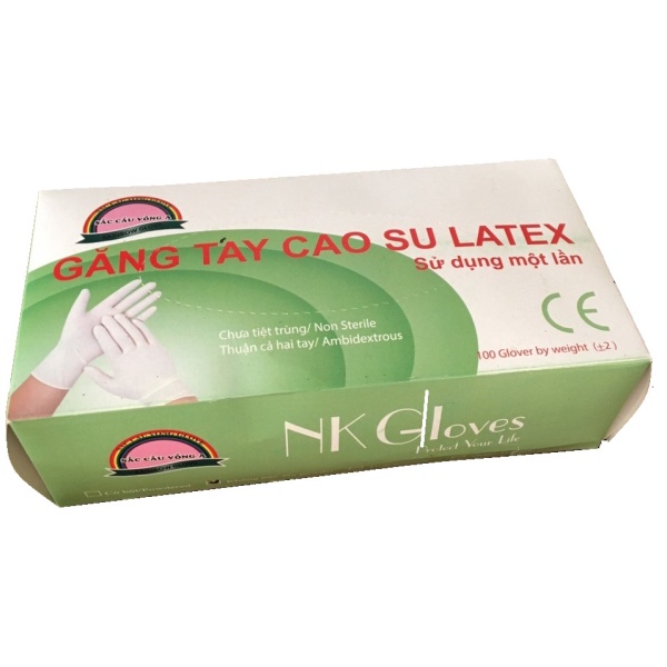 Găng tay cao su Latex (sử dụng 1 lần) găng tay y tế 1 hộp 50 cặp