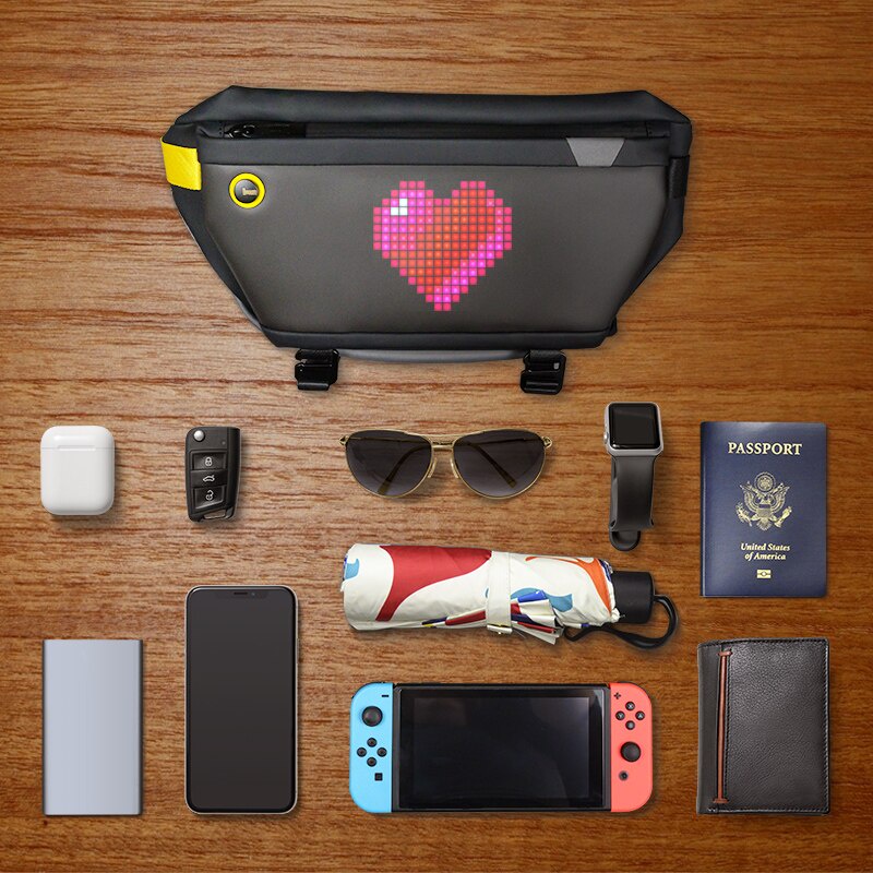 Divoom Sling Bag có thể tùy chỉnh Pixel Art Thiết kế thời trang Thể thao ngoài trời Không thấm nước