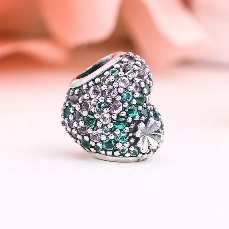 Vòng Tay Chuỗi Hạt Hình Trái Tim Màu Xanh Lá Thời Trang