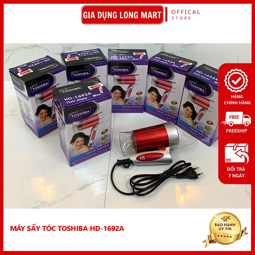Máy sấy tóc Mini đa năng Toshiba HD-1692A, Thiết kế sang trọng nhỏ xinh xinh