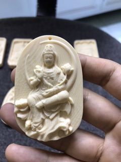 Mặt dây chuyền ngà phật quan âm