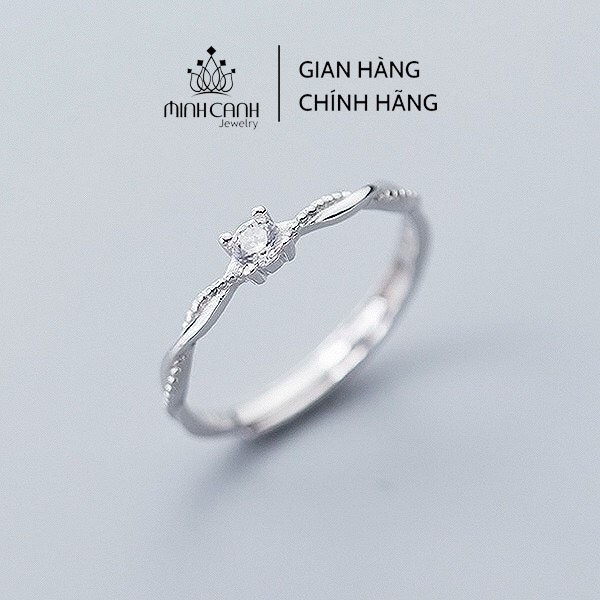 Nhẫn Bạc Nữ Xoắn Đính Đá Cao Freesize - Minh Canh Jewelry