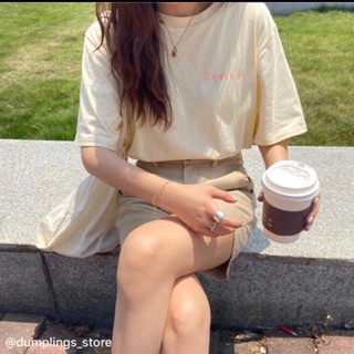 Áo peach đào trắng - be kem