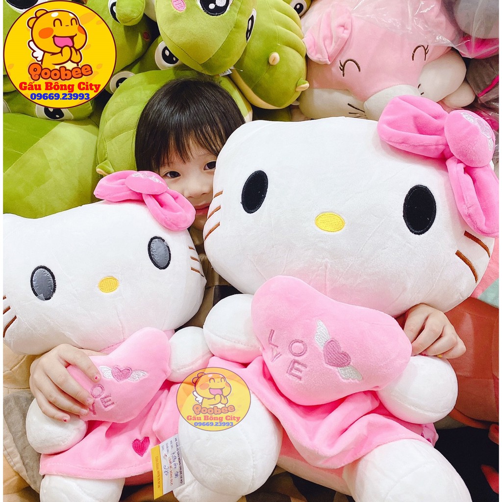 Gấu Bông Mèo Hello Kitty Váy Hồng Mềm Mịn Cao Cấp Quà Tặng Cho Bé Ý Nghĩa Gấu Bông City