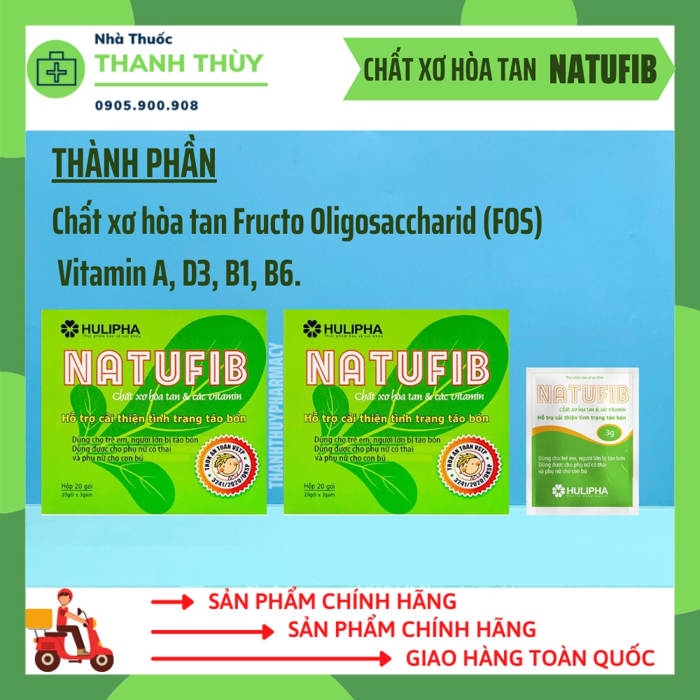 Natufib Chất Xơ Hòa Tan  Hỗ Trợ Phòng Táo Bón An Toàn Cho Bà Bầu, Trẻ Nhỏ