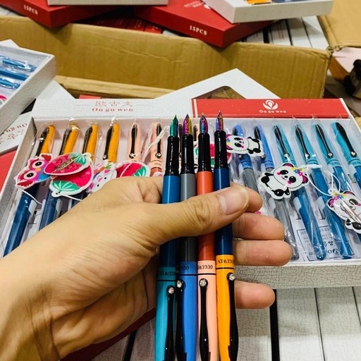 Bút máy owen 879 ngòi hoa vàng mài sắc cầu vồng siêu đẹp + tặng thêm ngòi