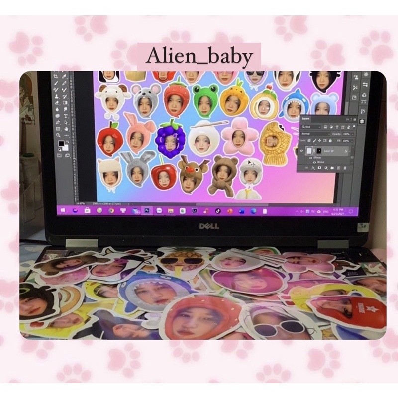 >80tem sticker ghép mặt hình thú