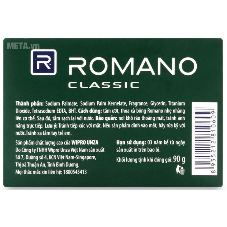 Xà bông tắm Romano Classic 90g