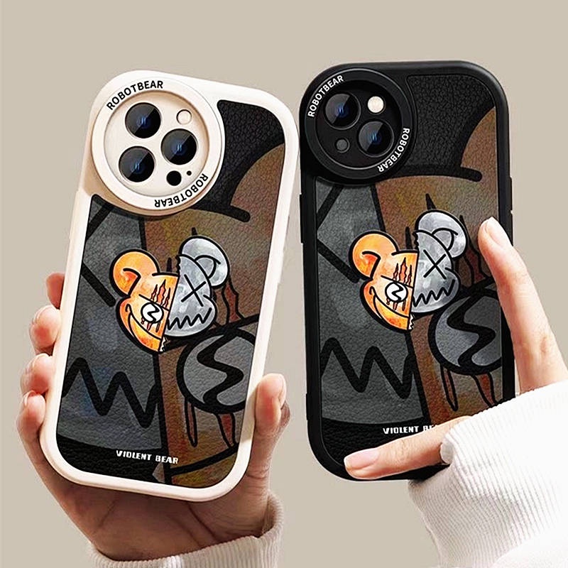 Apple 13 Phone Case 12/11pro New Xsmax All-Inclusive XR Sheepskin 6/7/8Plus Ghost Face Violent Bear 38Zh