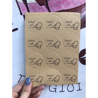 Tem nhãn dán Thank You/Baked/Handmade 12tem/tờ