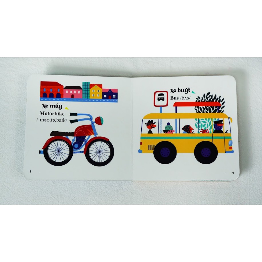 SÁCH - Sách đục trổ thông minh - Những từ vựng đầu đời của bé - My first words- Phương tiện giao thông