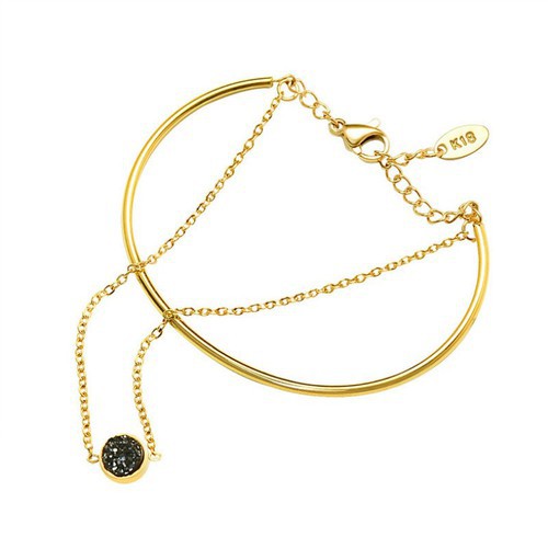 Vòng Tay Nữ 2 Tầng Titan Ko Đen TT 3071