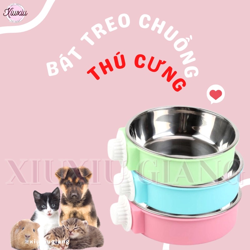 Bát Treo Chuồng Thú Cưng (Không Kèm Bát Inox) - Xiuxiu Giang