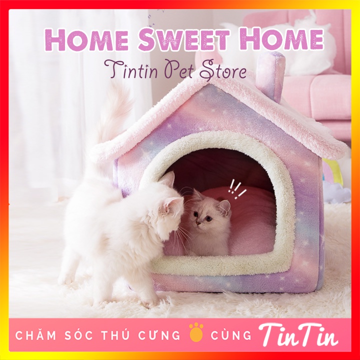 Nhà Đệm Cho Chó Mèo Thú Cưng Kiểu Nhà Chuồng  - Ổ Đệm Nằm Gấp Gọn Cho Chó Mèo #Tintin Pet Store