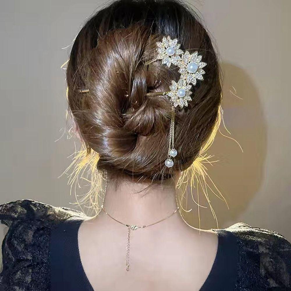 Trâm Cài Tóc Chữ U Đính Đá Phong Cách Trung Hoa Cổ Điển Cho Cô Dâu