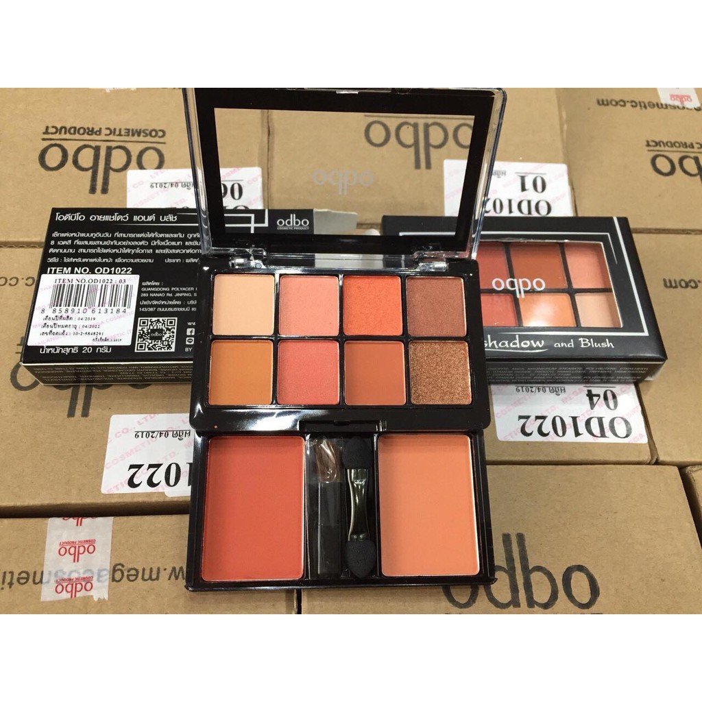 Bộ phấn mắt ô nhũ kèm 2 ô phấn má hồng Thái Lan Eyeshadow and Blush | BigBuy360 - bigbuy360.vn