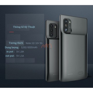 Ốp lưng kiêm pin Sạc Samsung Note 10 5200mAh hiệu NewDery