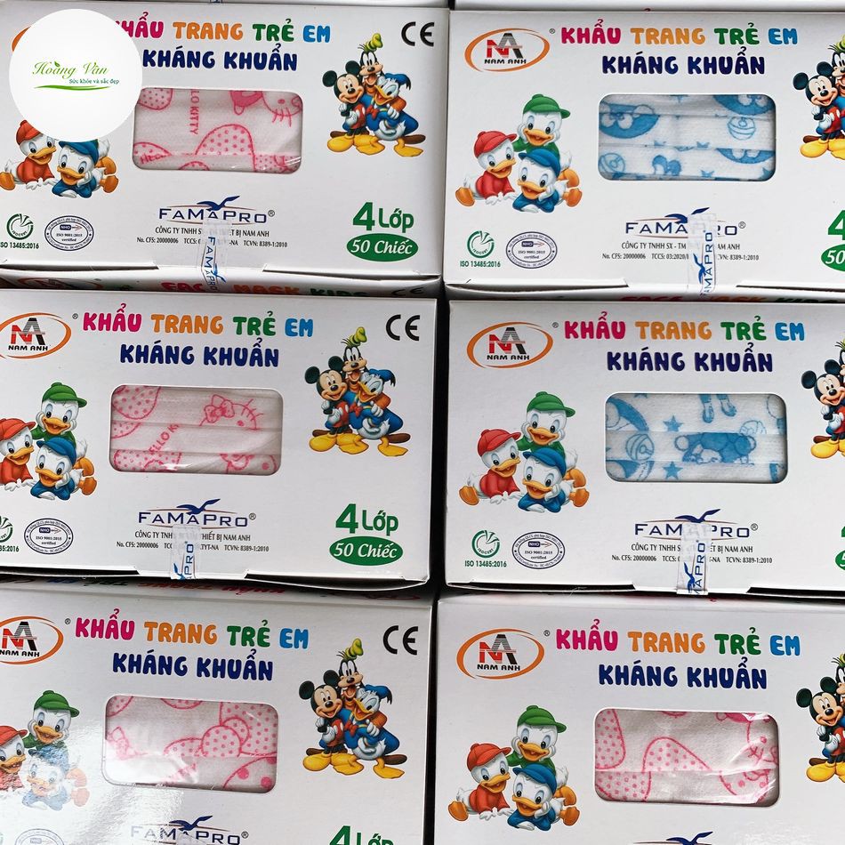 Khẩu trang trẻ em kháng khuẩn FAMAPRO - Hộp 50 cái | BigBuy360 - bigbuy360.vn