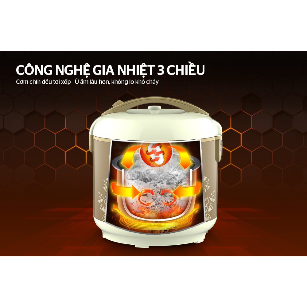 [Mã ELHADEV giảm 4% đơn 300K] Nồi cơm điện 1.8L SUNHOUSE SHD8616