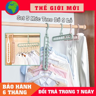 Combo 5 móc treo quần áo 🔥freeship🔥 giảm 20k khi nhập móc treo 9 lỗ tiện dụng