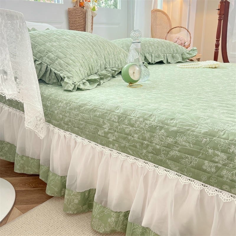 Bộ ga gối trần bông chùm giưong cotton 100% sửa dụng cho cả 4 mùa thoáng mát ,bền đẹp