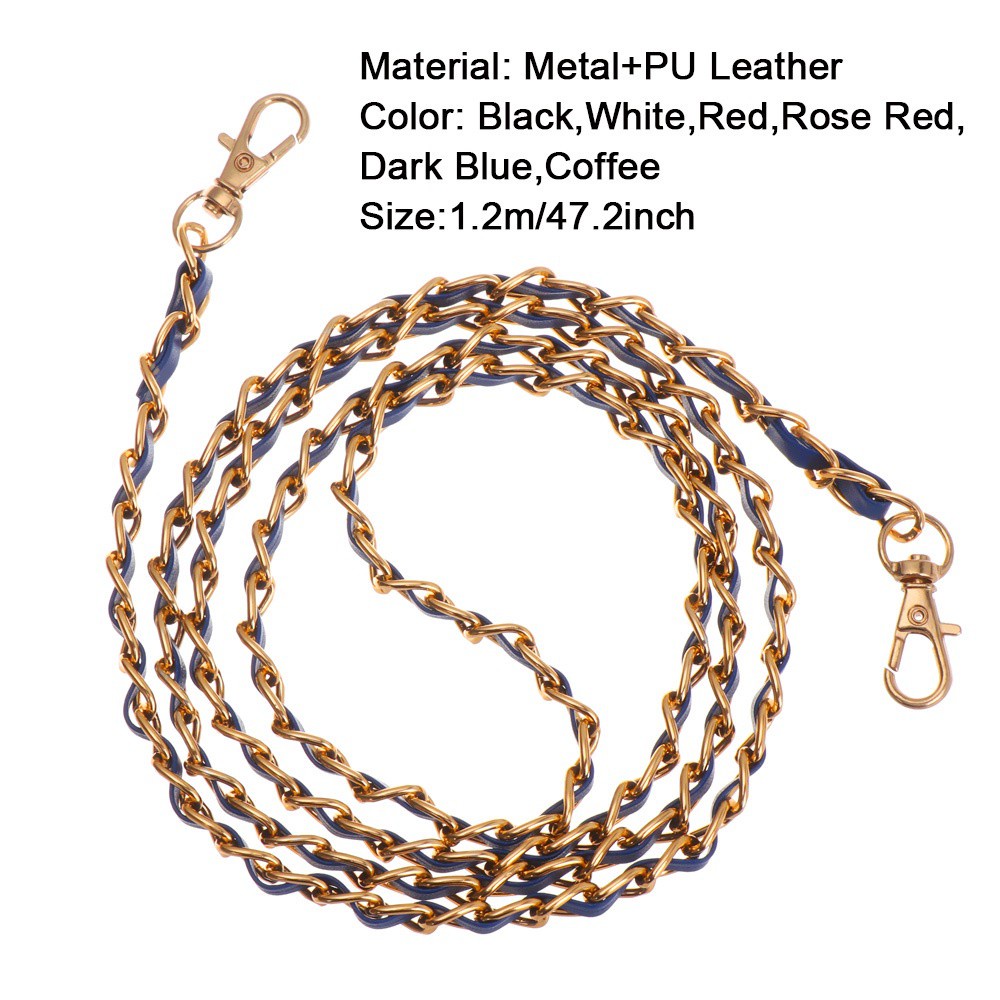 DAPHNE Women Handbag Chain Replaceable Decorative Chain Shoulder Bag aiguillette Fashion Metal PU Leather Adjustable Backpack strap/Multicolor