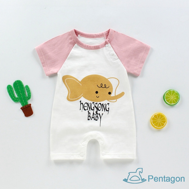 Bộ Áo Liền Quần Tay Ngắn Bằng Cotton Thời Trang Mùa Hè Cho Bé Trai Và Gái