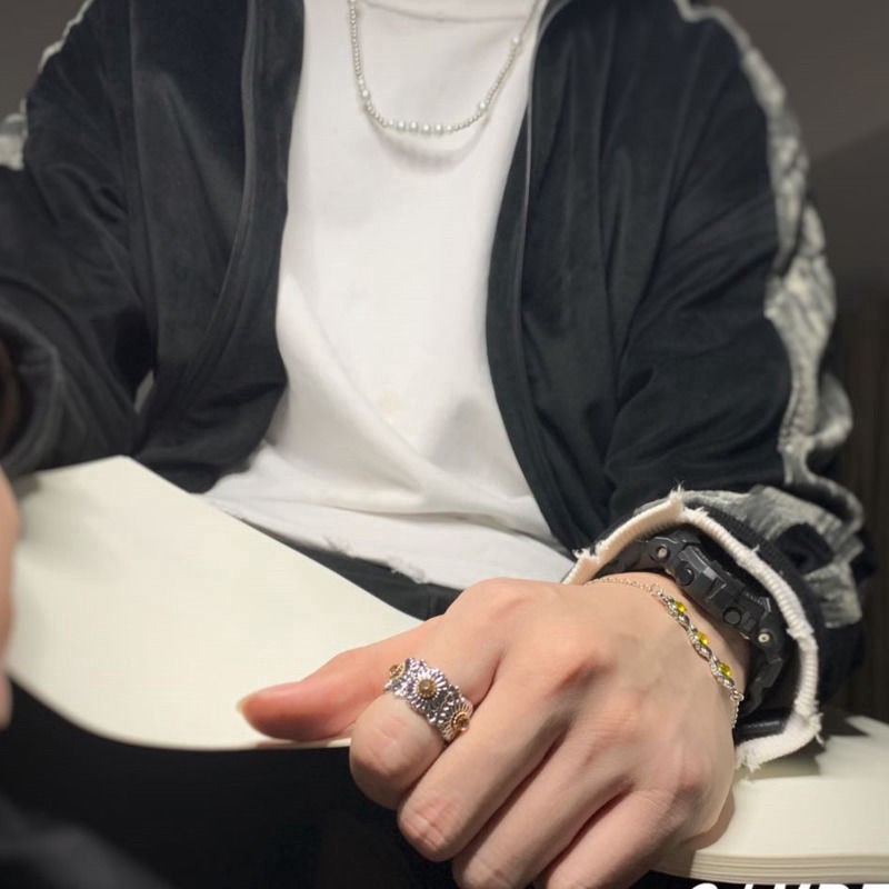 Nhẫn Đeo Tay Đính Đá Kim Cương Không Phai Phong Cách Retro 23183