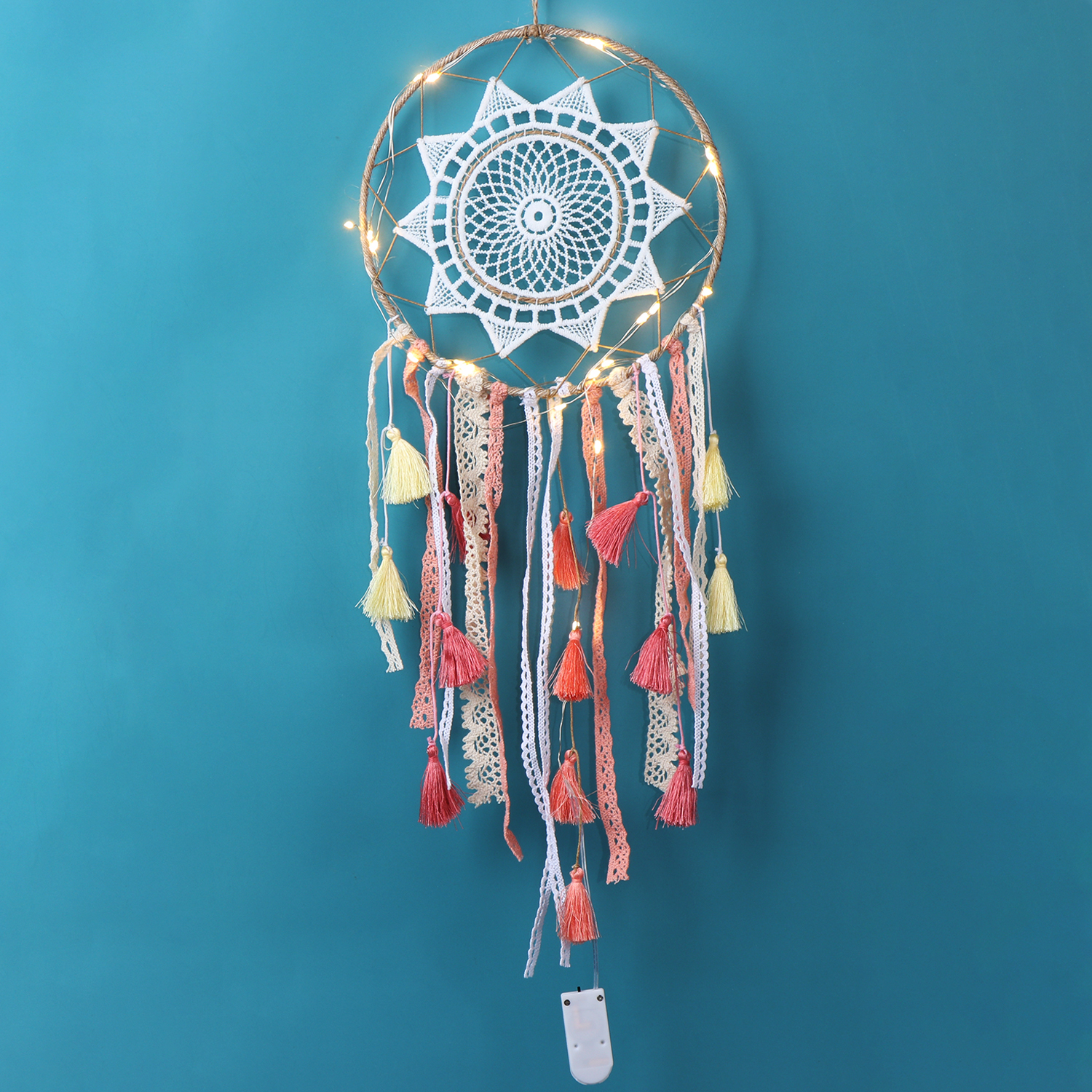 Dreamcatcher Có Đèn Led Phối Tua Rua Phong Cách Boho Thời Trang Trang Trí Phòng Ngủ / Làm Quà Tặng