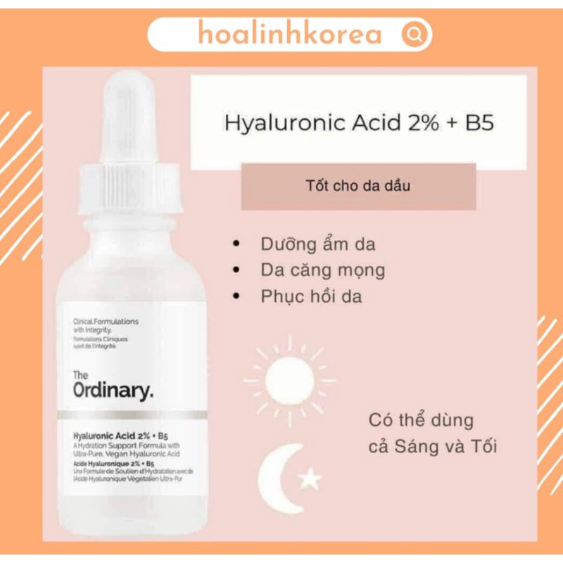 (Đủ bill) Tinh chất cấp ẩm HA B5 the ordinary