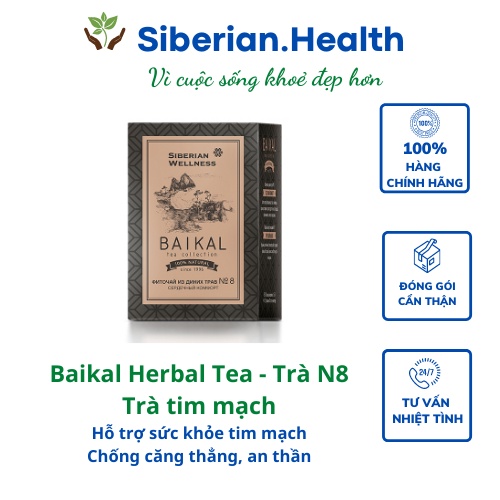 [Tim mạch N8] Trà thảo mộc Siberian Baikal tea collection - Herbal tea N8 -Siberian Wellness- 30 túi – Date T