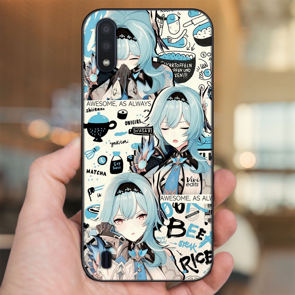 Ốp lưng Samsung A01 viền đen in hình Eula Genshin Impact