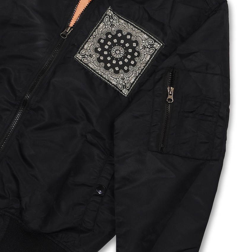 Áo khoác bomber dù W2P hoạ tiết bandana vải dù dày dặn 2 lớp chống thấm nước hot trend hiphop streetwear