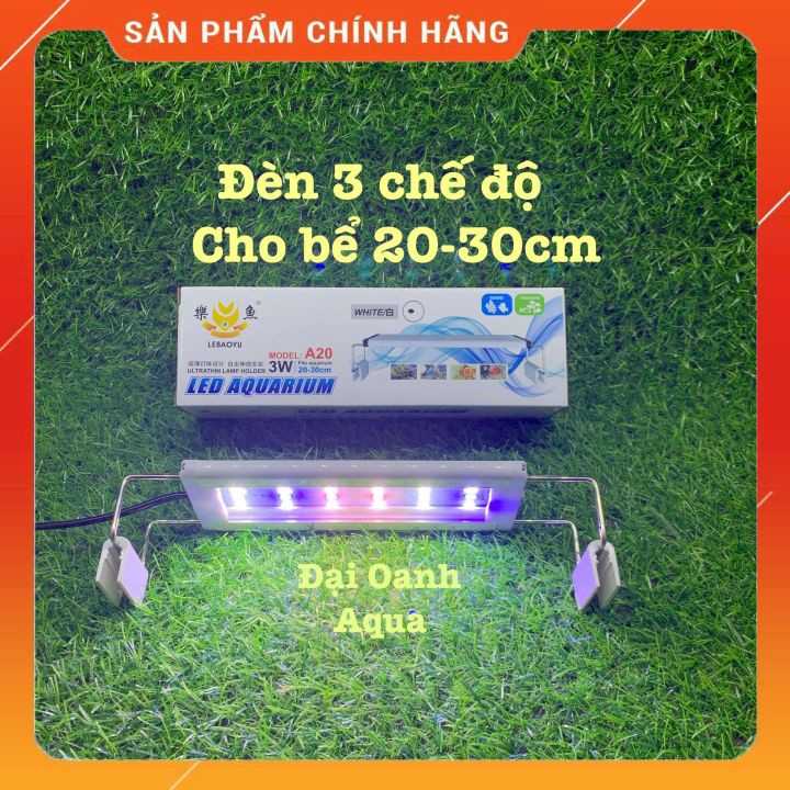 Đèn Led Aquarium Light 3 Chế Độ Màu Cho Bể Cá Cảnh, Bể Thủy Sinh 18cm đến 30 cm
