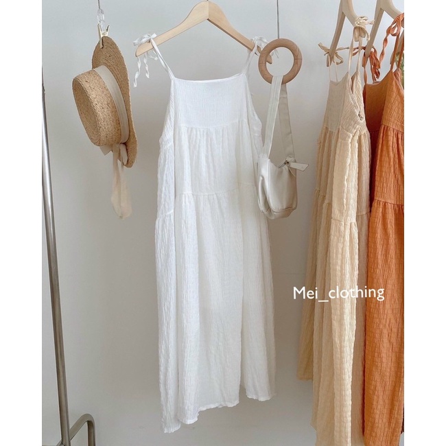 [Ảnh thật/video] Đầm maxi 2 lớp/ Váy 2 dây babydoll chất xốp không nhăn Ulzzang