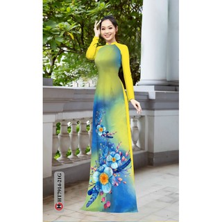 vải áo dài in hoa 3D
