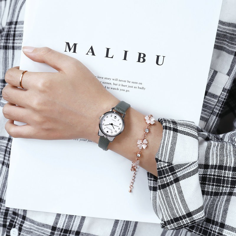 Đồng hồ thời trang nữ Mstianq MS025 dây da cực đẹp, mặt tròn nhỏ xinh xắn, số giờ dể dàng xem giờ | BigBuy360 - bigbuy360.vn