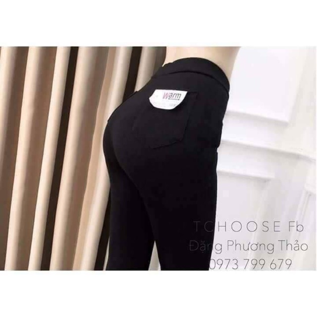 Quần Legging Warm Nâng Mông Co Dãn Ôm Dáng - Hàng Túi Zip Đẹp