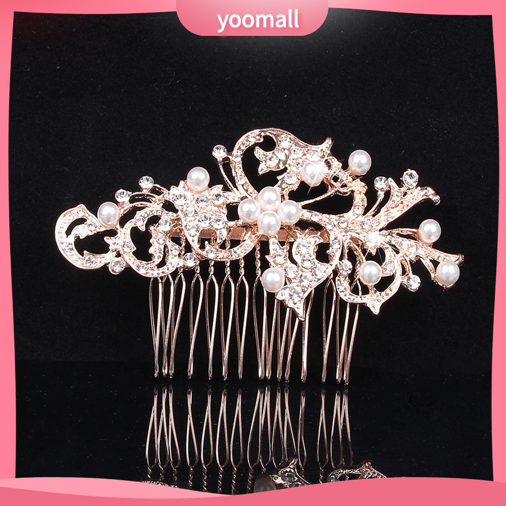 Yomall♡ Lược Cài Tóc Đính Ngọc Trai Giả Thiết Kế Đơn Giản Thời Trang