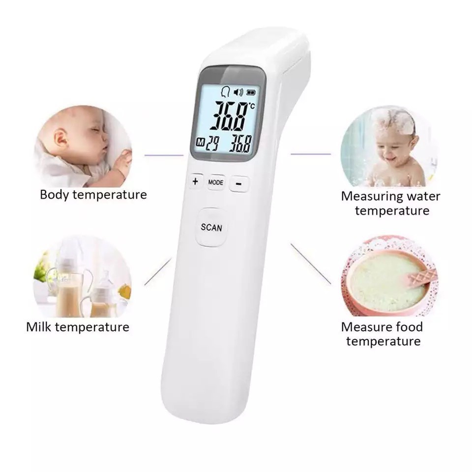 Nhiệt kế điện tử hồng ngoại, đo thân nhiệt, nước pha sữa, nước tắm, nhiệt độ môi trường CK-T1803, máy đo nhiệt độ