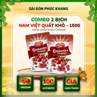 COMBO 2 BỊCH Nam việt quất khô nhập khẩu Canada - dried cranberry Dan.D.Pak 150g,không chất bảo quản,giải độc tố trong c
