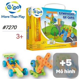 Đồ chơi lắp ráp 7 mô hình phương tiện giao thông 43 miếng ghép 7270 Gigo Toys